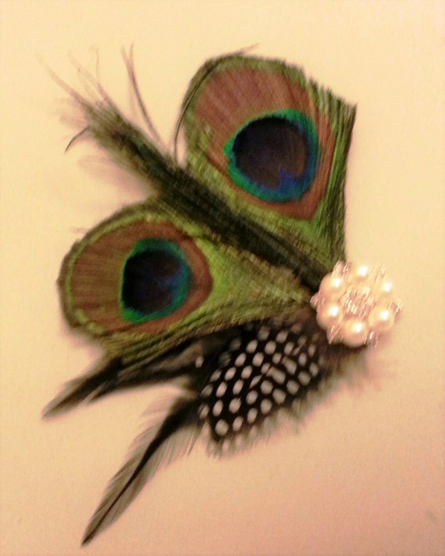 1920s Peacock Feather Fascinator,  sparkly Crystal Pearl Brooch Blue Green hair Clip #Gatsby headpiece, #Bridal Bridesmaids fascinator clip