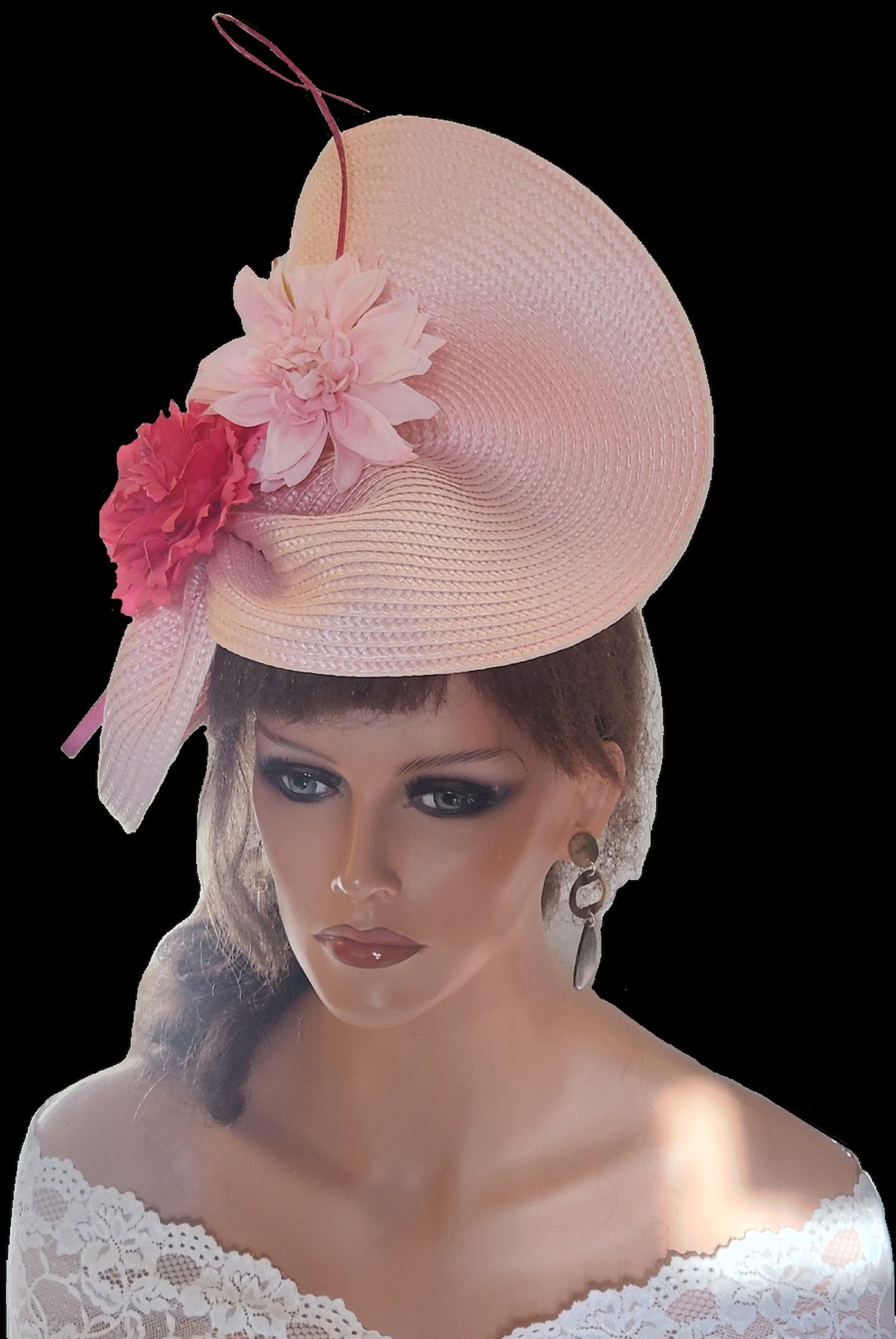 FASCINATEUR ROSE # Chapeau rose fuchsia Chapeau à fleurs roses Kentucky Derby Ascot Fascinator Mariage Mère de la mariée Chapeau Église Fascinator