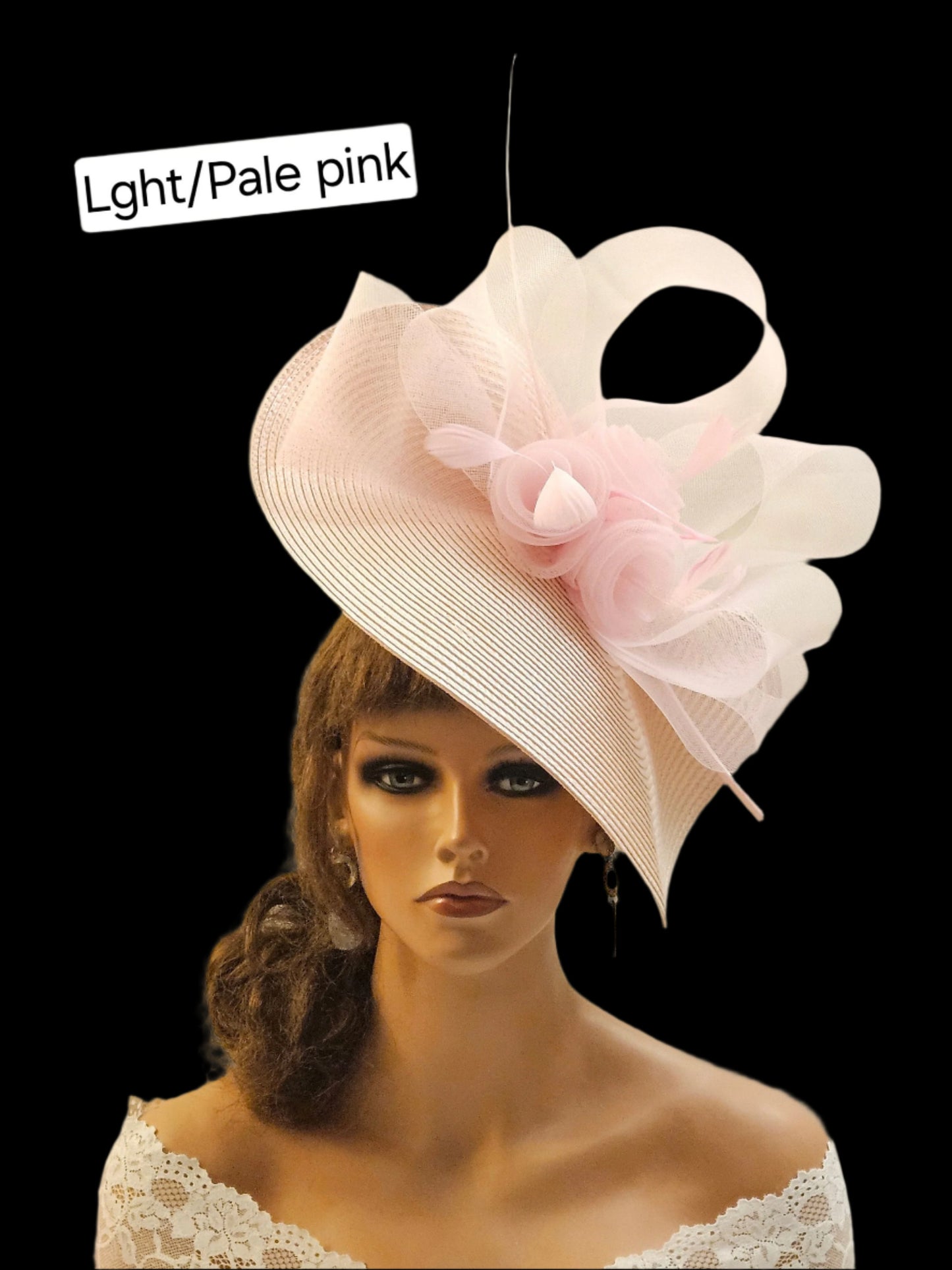 PINK fascinator large saucer hatinator Feather Floral Church Derby Royal Ascot Hat Race Wedding Party hat Mother of Bride/Groom Hatinator