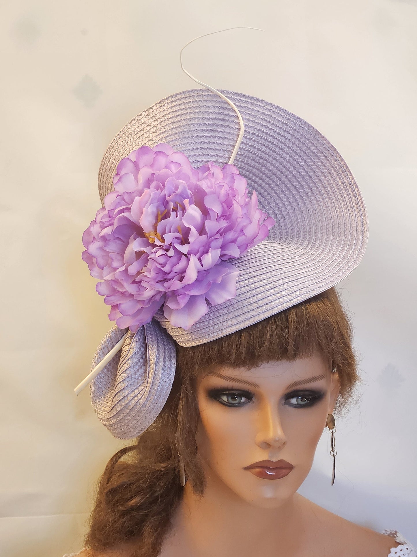 Lilac Lavender Purple fascinator large saucer hatinator Floral Church Derby Ascot Hat Wedding Party hat Mother of Bride/Groom Hatinator