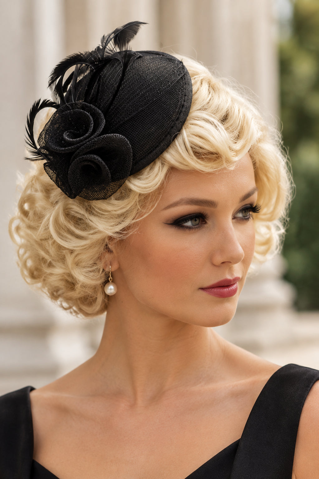 Fascinator Vintage 40s 50s Hat Black Hat Black Race Feather Fascinator Cocktail Christmas hat Black Ascot Hat Cocktail hat Black fascinator.