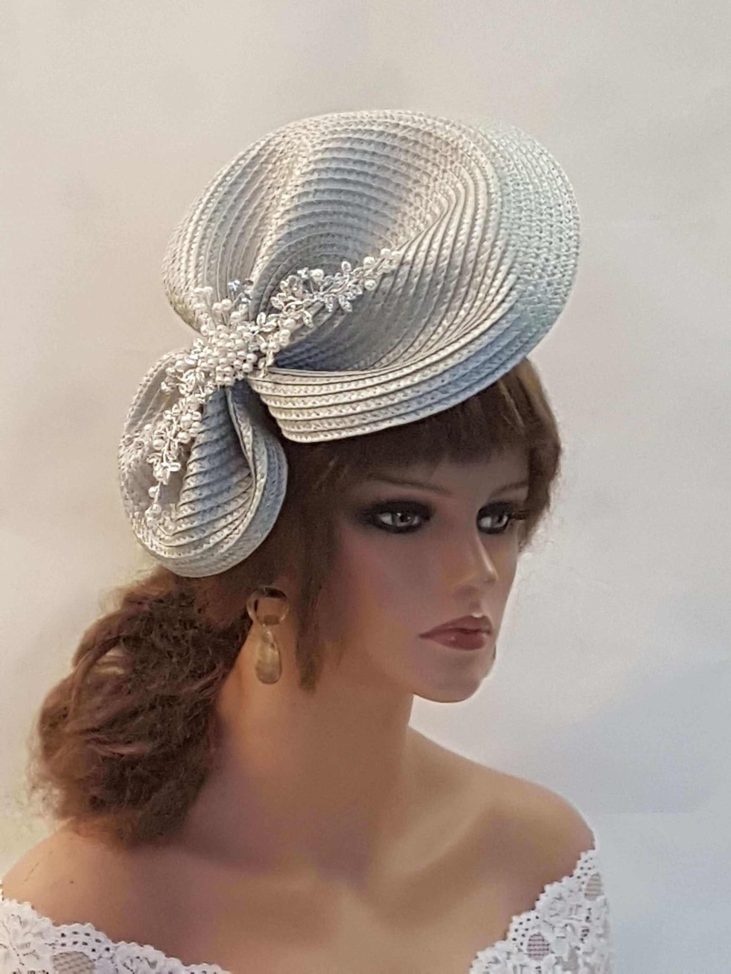 Silver grey  FASCINATOR HATS for Mother of the Bride,Weddings, Races, & Parties