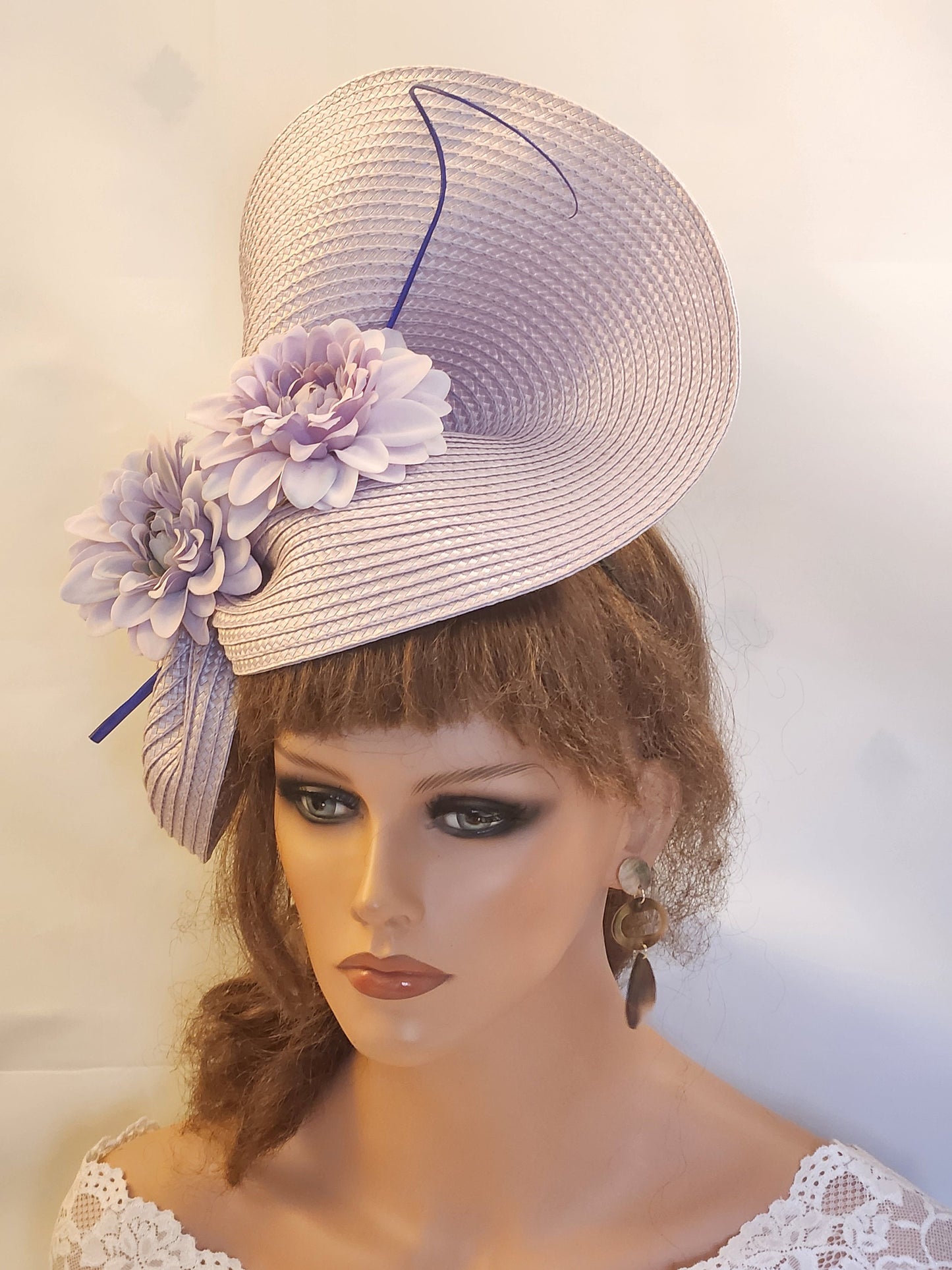 Lilac Lavender Purple fascinator large saucer hatinator Quil Floral Church Derby Ascot Hat Wedding Party hat Mother of Bride/Groom Hatinator