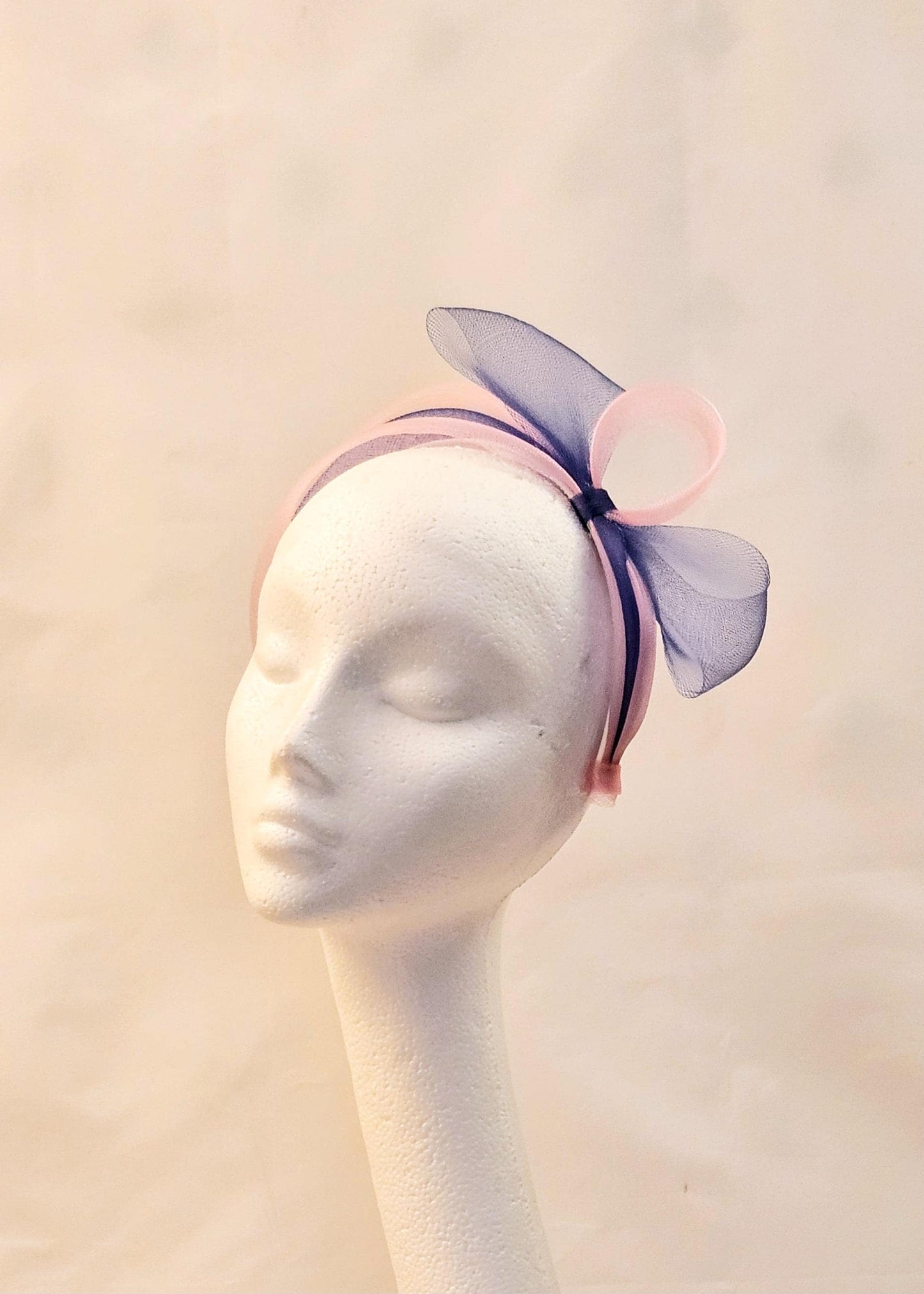 PINK & BLUE Bow Headband fascinator Church Ascot Wedding Guest Cocktail TeaParty fascinator Wedding Guest Wedding Guest Headwear, hatinator