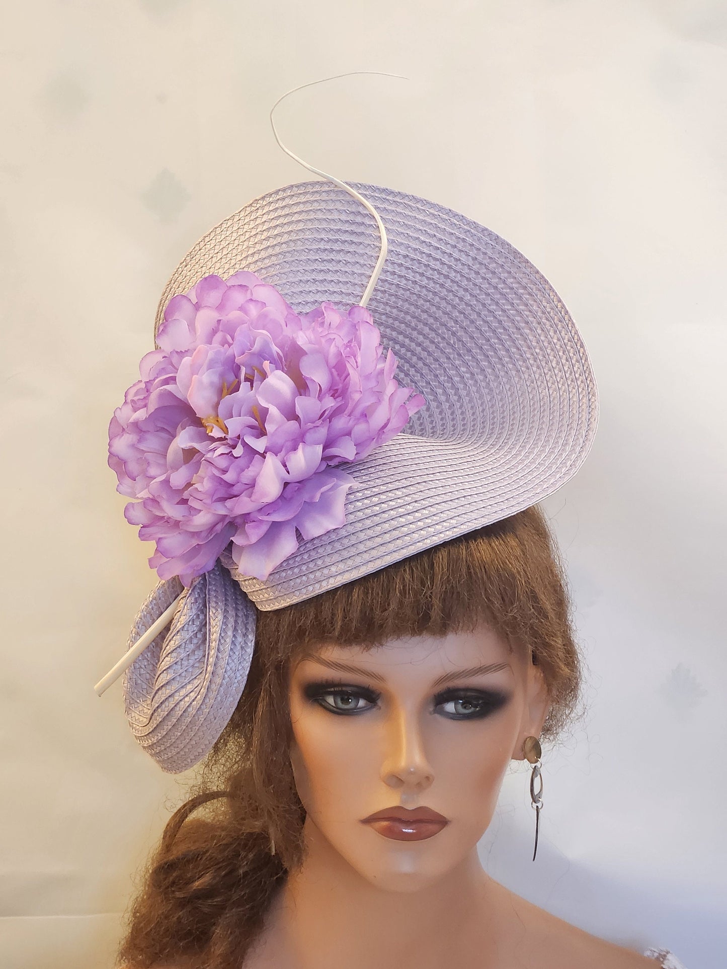 Lilac Lavender Purple fascinator large saucer hatinator Floral Church Derby Ascot Hat Wedding Party hat Mother of Bride/Groom Hatinator