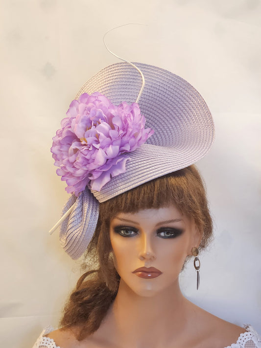 Lilac Lavender Purple fascinator large saucer hatinator Floral Church Derby Ascot Hat Wedding Party hat Mother of Bride/Groom Hatinator