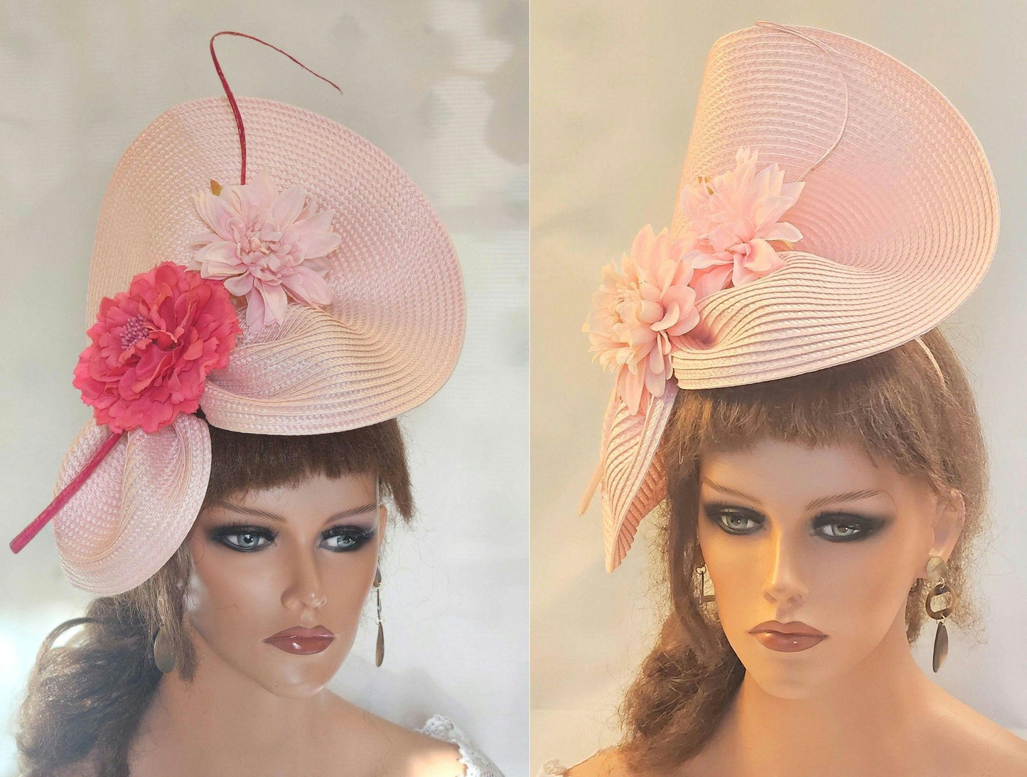 FASCINATEUR ROSE # Chapeau rose fuchsia Chapeau à fleurs roses Kentucky Derby Ascot Fascinator Mariage Mère de la mariée Chapeau Église Fascinator