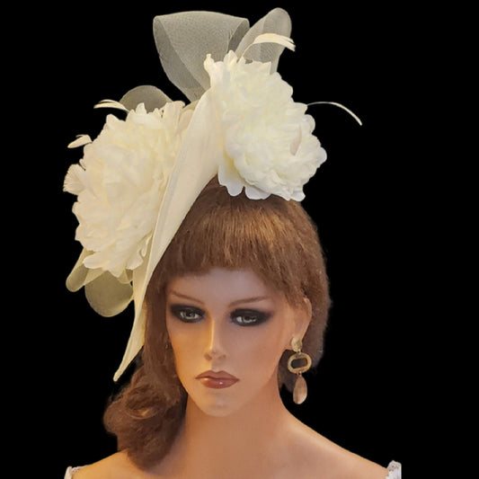 Chapeau bibi en forme de larme, grand chapeau bibi à fleurs, chapeau bibi d'église, chapeau Ascot, chapeau de mariage, fête de thé, mère de la mariée/du marié