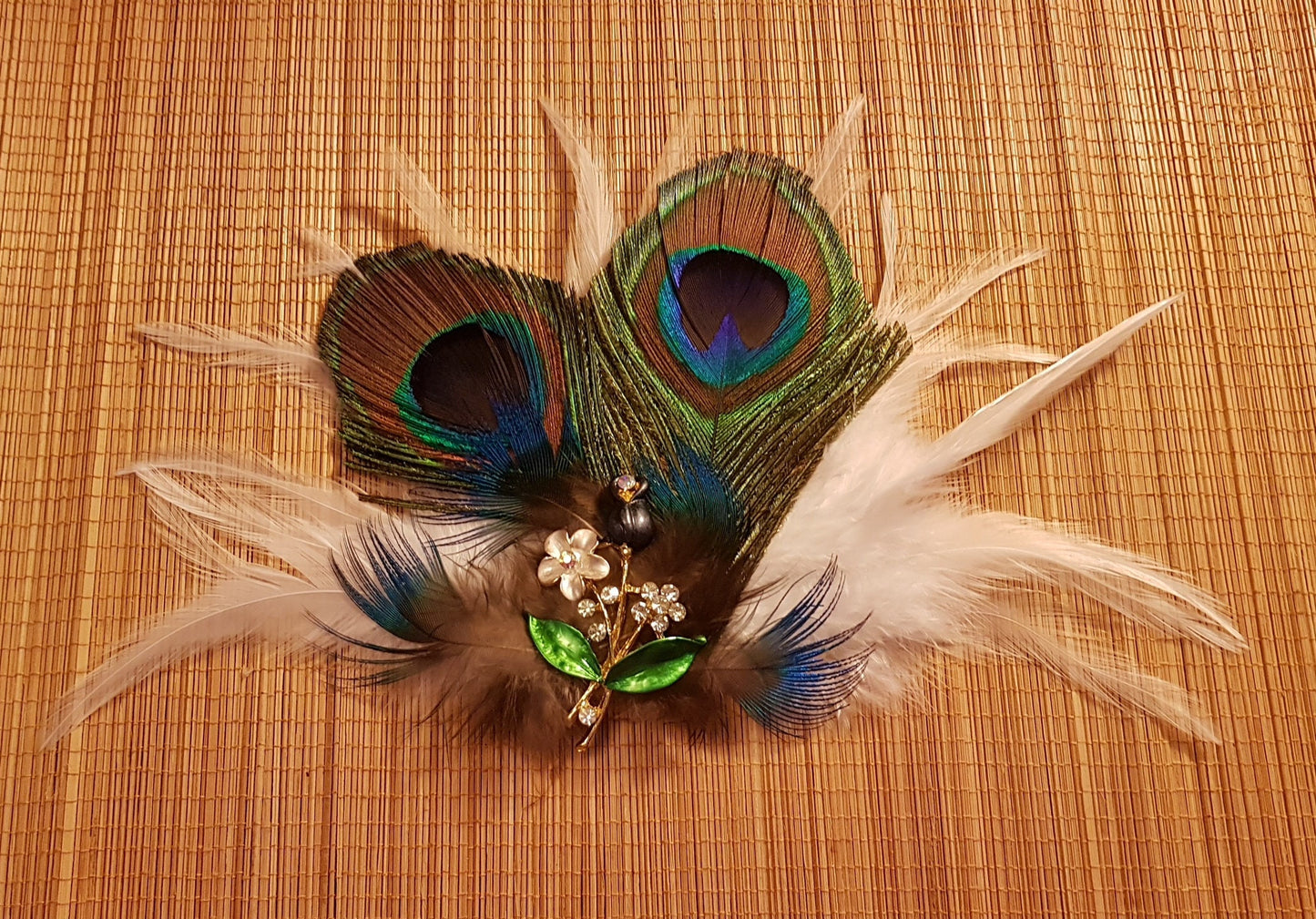 Pince à cheveux de mariée Fascinateur de plumes de mariée, pièce de cheveux en plumes, accessoire de cheveux de mariage, pince à cheveux en plumes ivoire, fascinateur de plumes de mariée