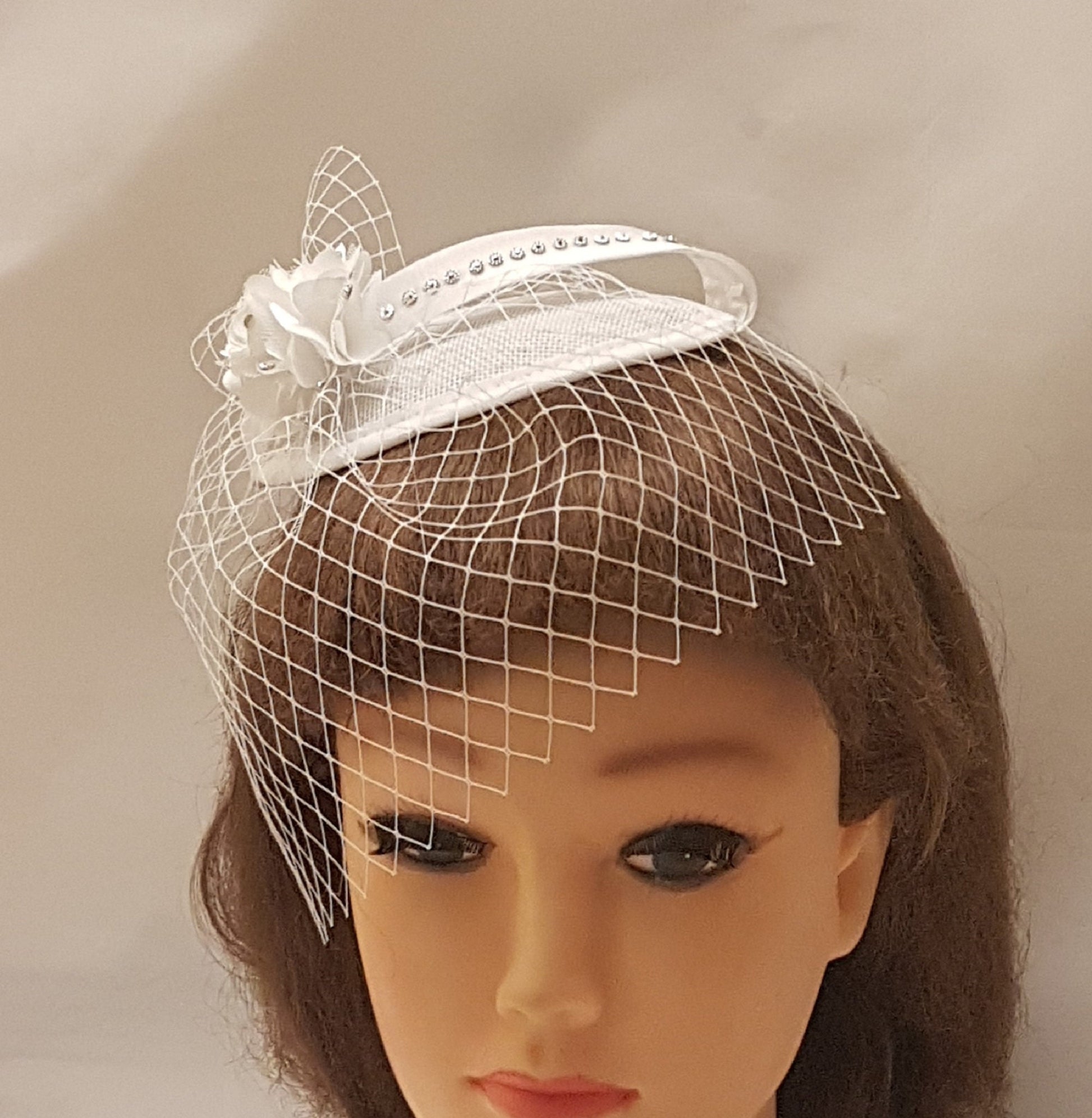 Birdcage veil hat fascinator Vintage 1940-50s Fascinator MINI Veil