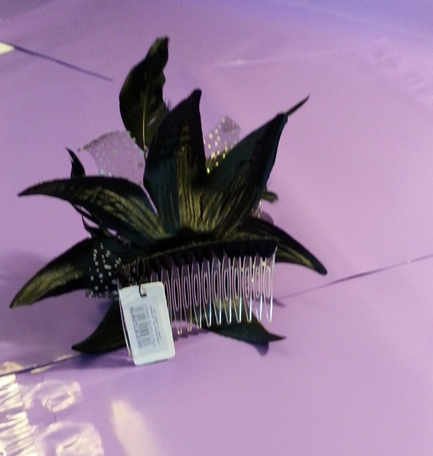 Black fascinator Feather flower, Wedding, Bridesmaid, cocktail, Ascot Race, Prom Ball, Parties. Black hair Comb Head piece Hair accessory