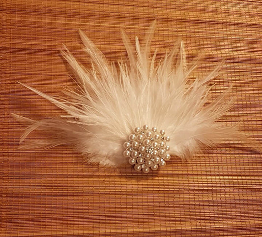 Fascinateur de plumes de mariée, accessoire de cheveux de mariée en plumes, accessoire de cheveux de mariage, pince à cheveux en plumes, fascinateur de plumes de mariée avec cristal de poire