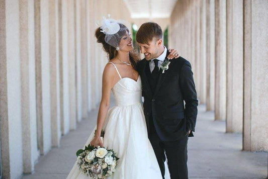 Bridal birdcage veil fascinator