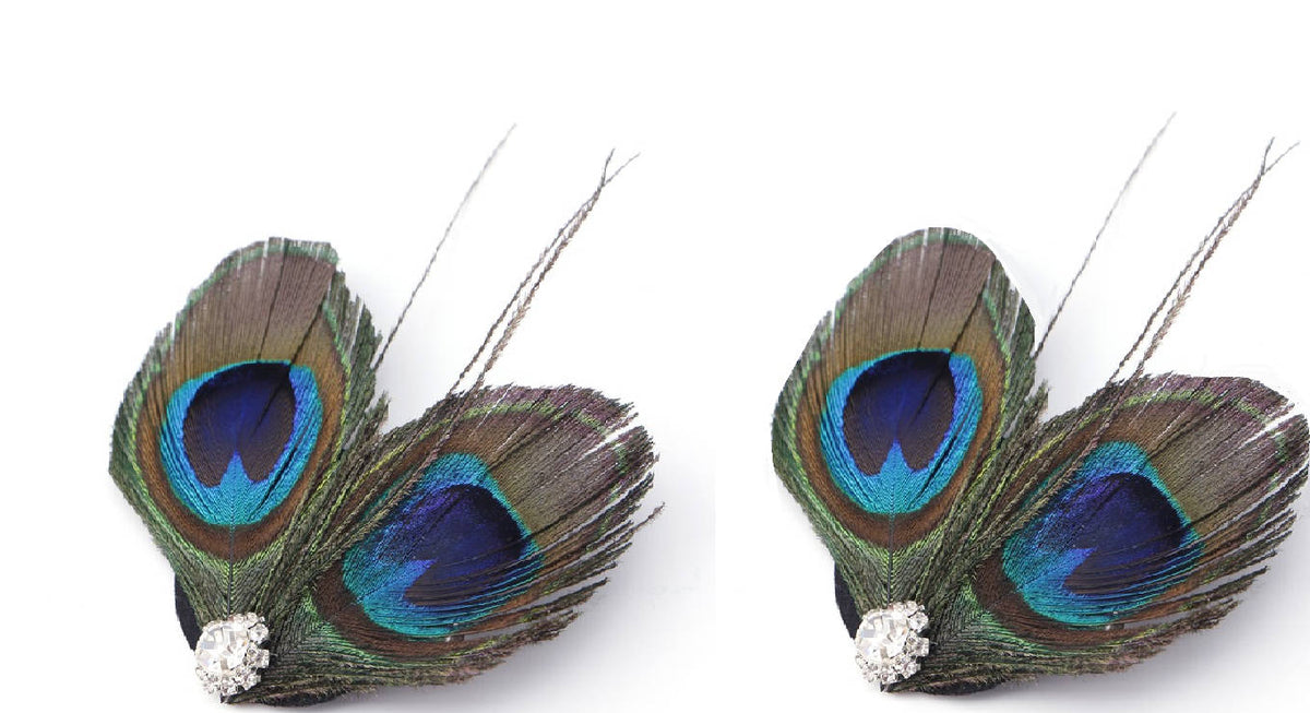 Bridal hair clip,Peacock feather fascinator, blue &green hair clip, Bridesmaid Hair Piece Bridal Feather Fascinator,Wedding Hair Accessories