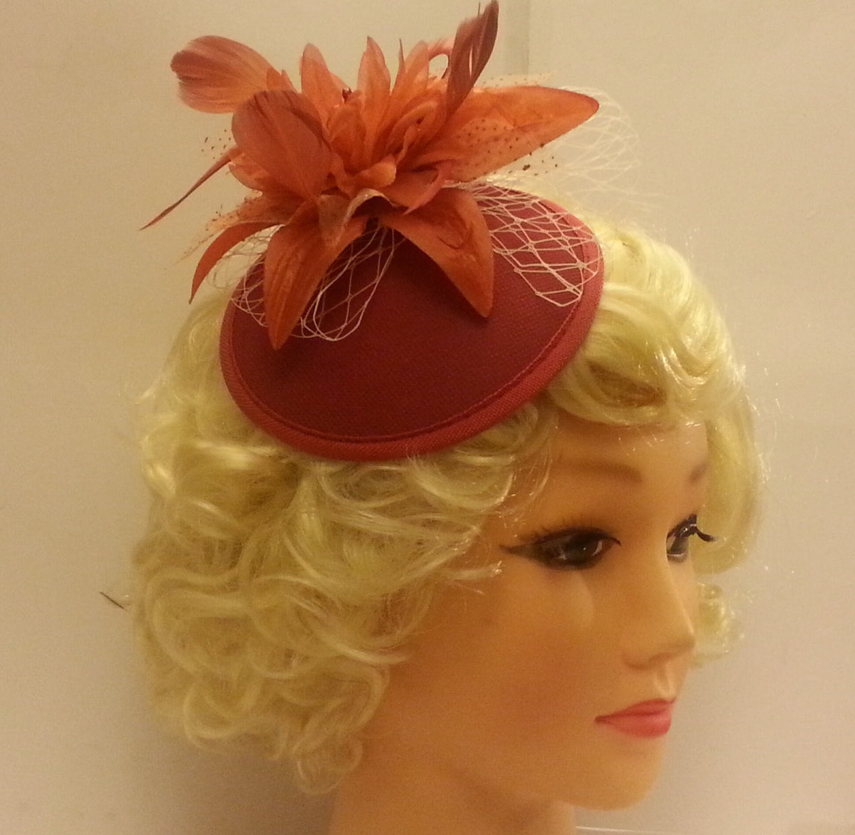 Vintage Inspired Feather Fascinator: Black Ascot Hat Hairpiece