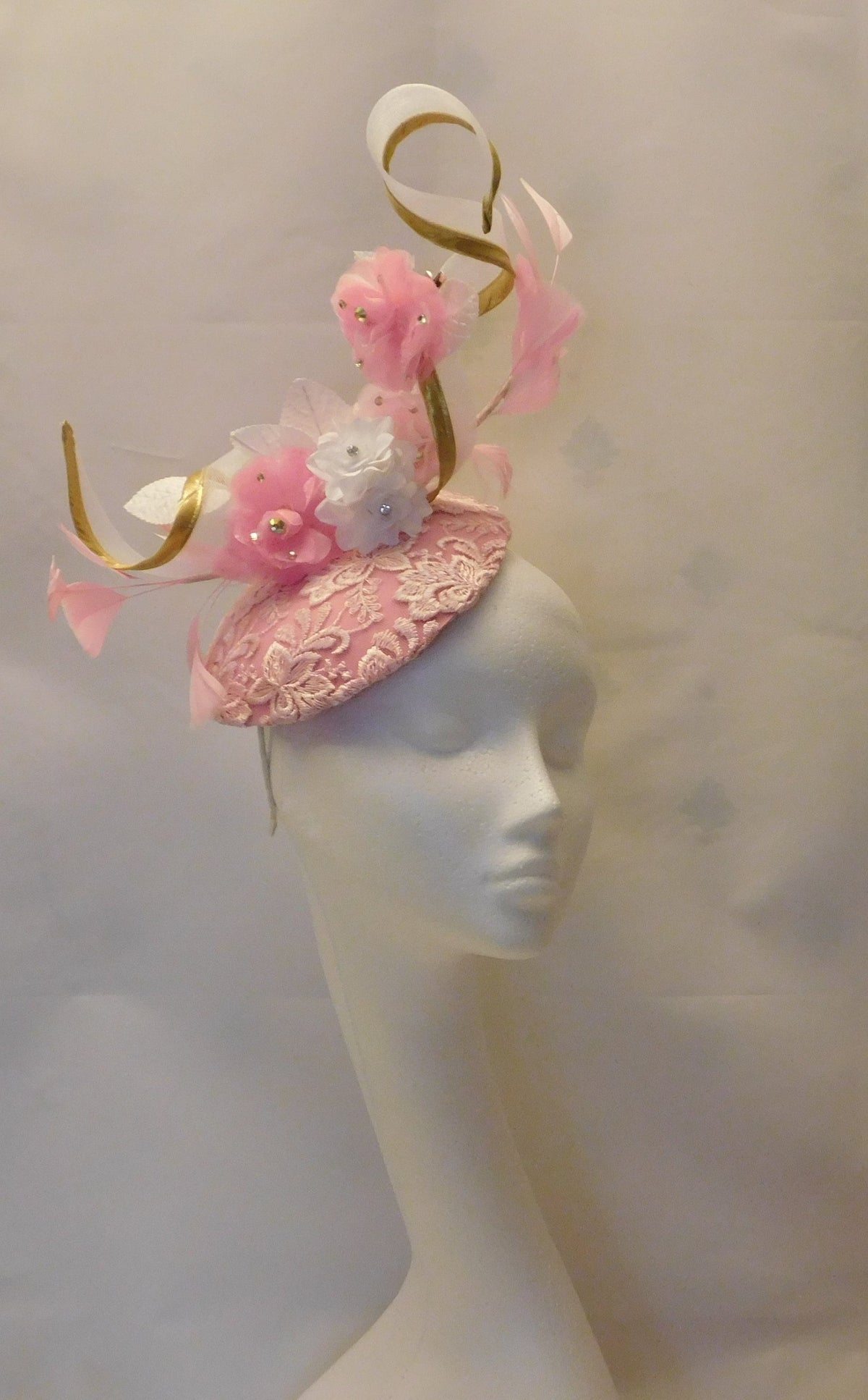 pink wedding fascinator