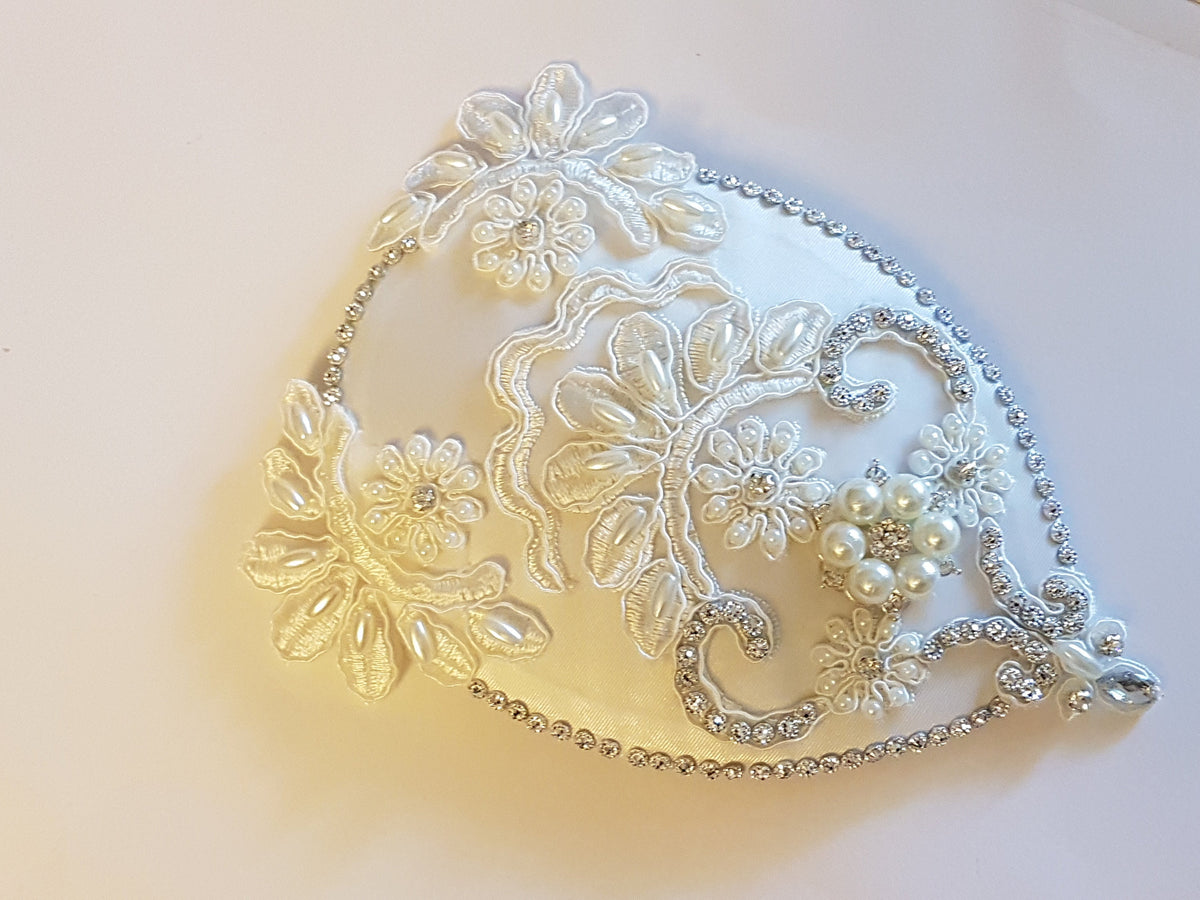 Bridal bird cage veil Fascinator hat White Ivory birdcage veil hat Bridal hatinator Crystal Pearl Fascinator 2Pc Veil & bridal hat headpiece