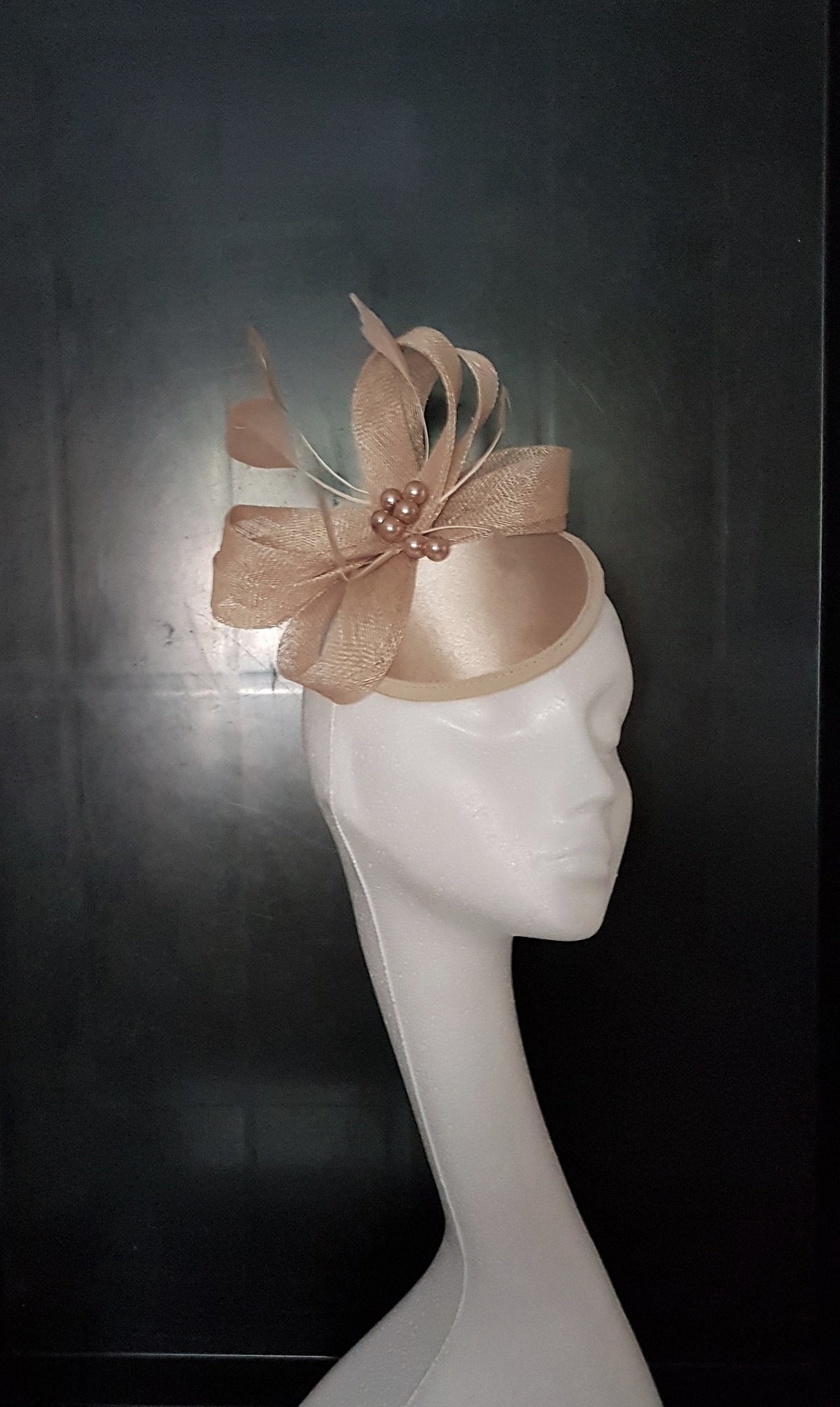 CHAMPAGNE/LATTE FASCINATOR Fascinator Hat #Silver grey, Blush Pink, Navy,Ascot hat. Bridal, Wedding, Race Cocktail Tea party hat fascinator