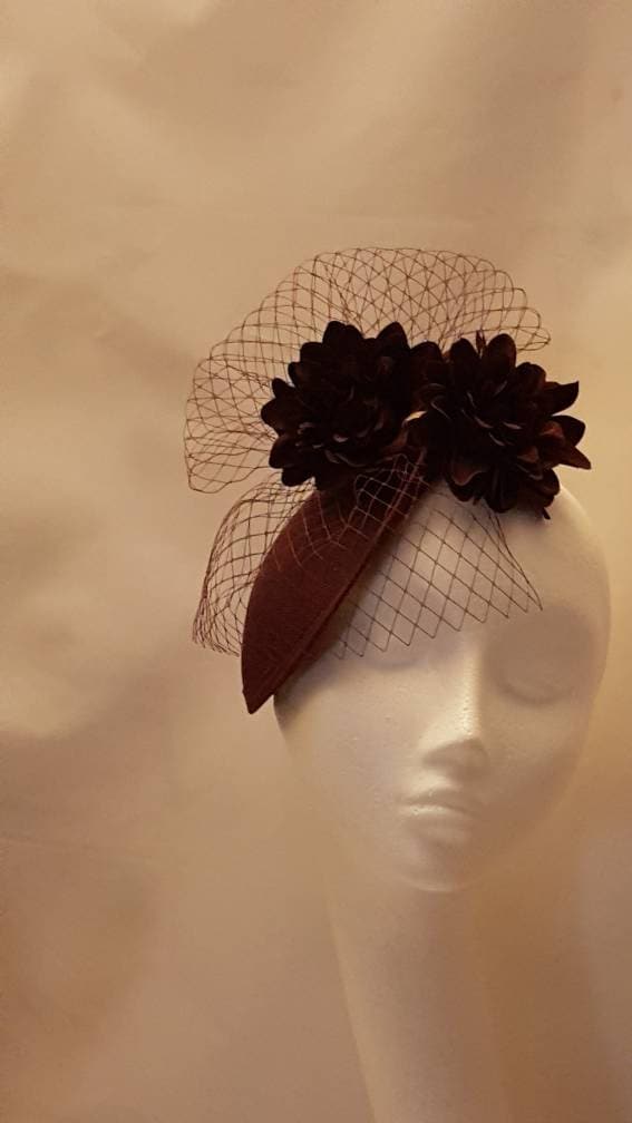 Plum/Burgundy Hat fascinator,Mother of the brideWedding,Ascot,Cocktail party,TeaParty Burgundy/Plum,Vine fascinator hat- EleganceHatinator