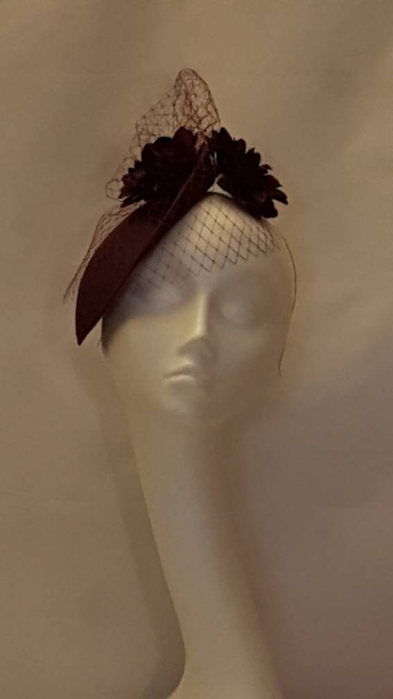 Plum/Burgundy Hat fascinator,Mother of the brideWedding,Ascot,Cocktail party,TeaParty Burgundy/Plum,Vine fascinator hat- EleganceHatinator