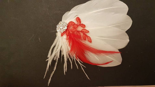 Bridal Hair Clip Bridal Feather Fascinator, Feather Hair Piece, Wedding Hair Accessory, ivory feather hair clip, Bridal feather fascinator