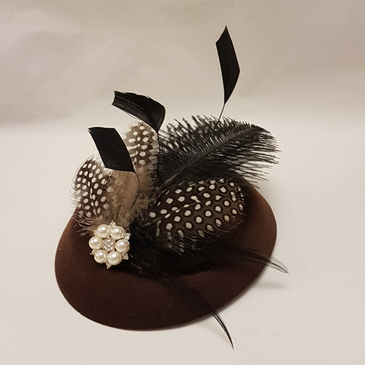 Brown Feather Fascinator Hat: Ascot, Races, Cocktail Party