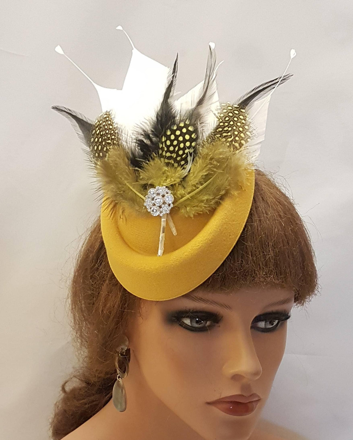 mustard Gold  pillbox hat Fascinator