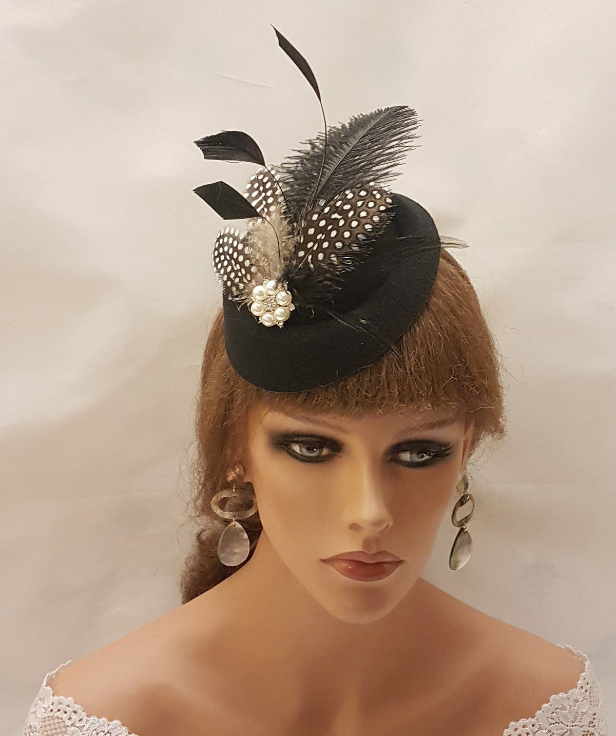 Black Feather Fascinator Hat, Ascot Race, Cocktail Party