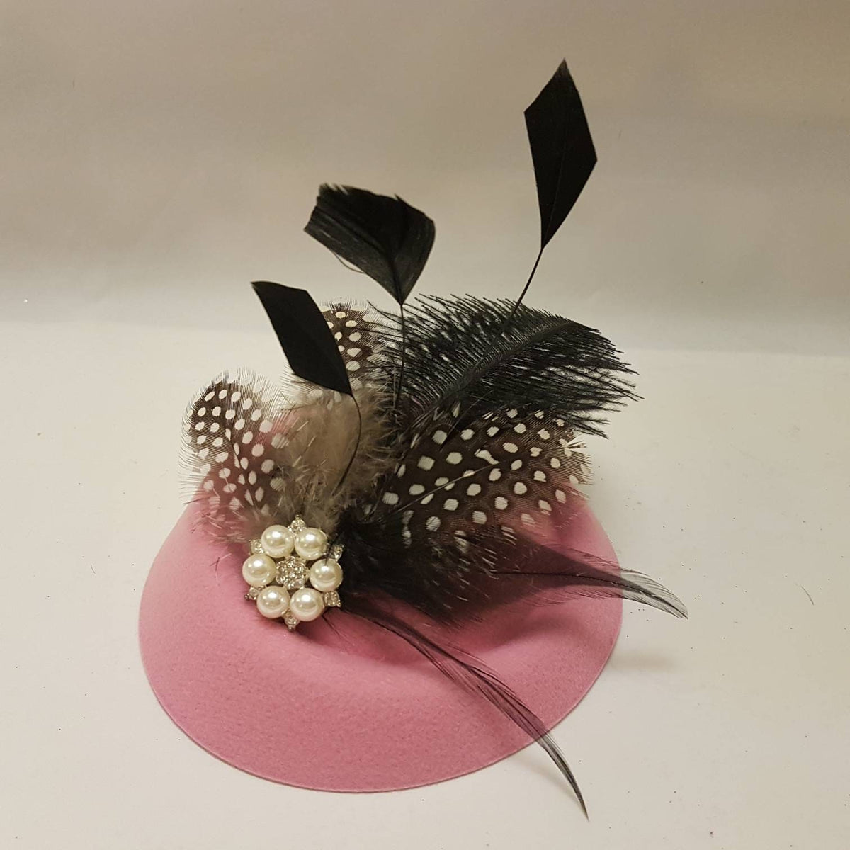 Pink Pillbox Hat Fascinator with Feathers Hat fascinator for Race Cocktail Ladies party Wedding