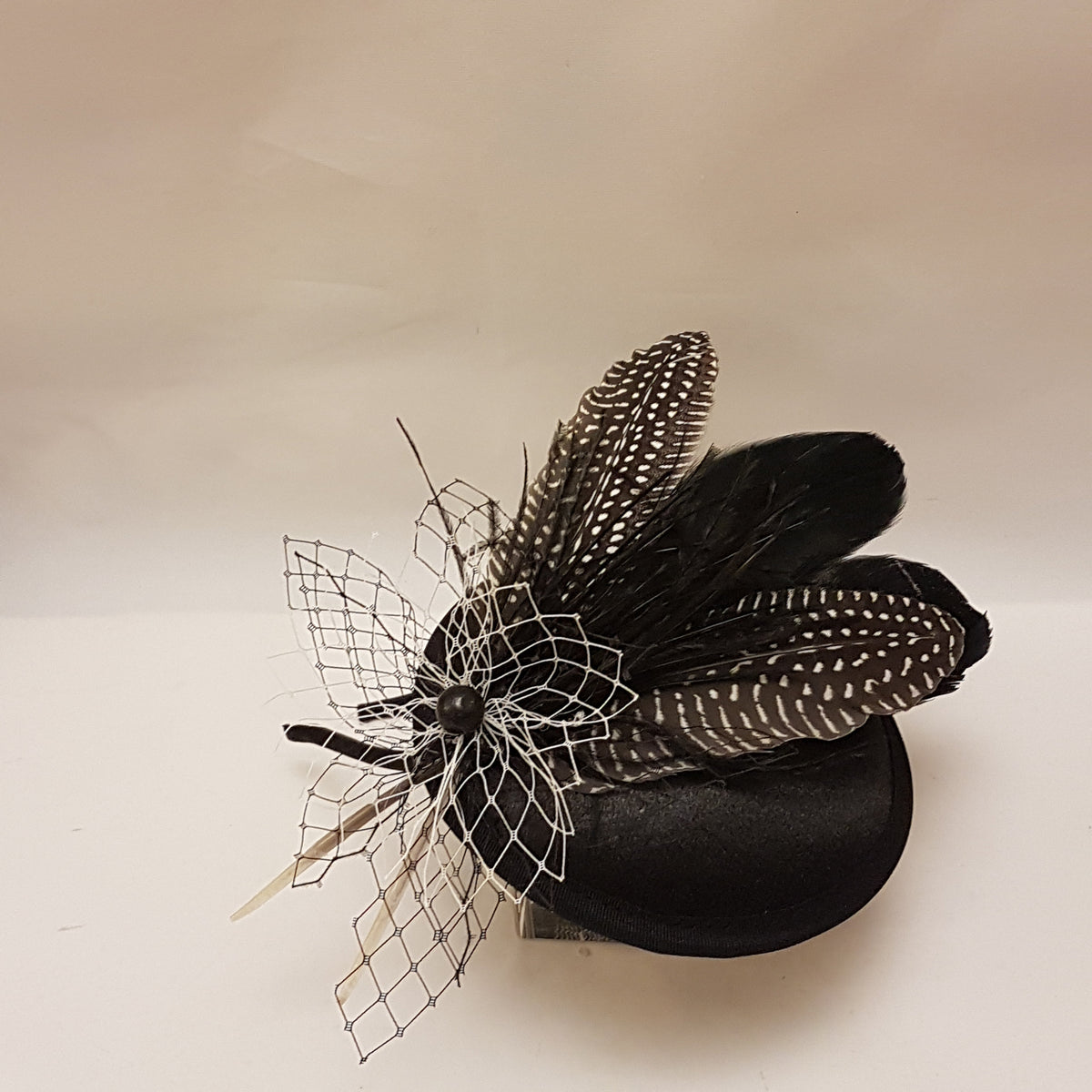 Black Feather Fascinator Hat: Ascot, Tea Party Headpiece