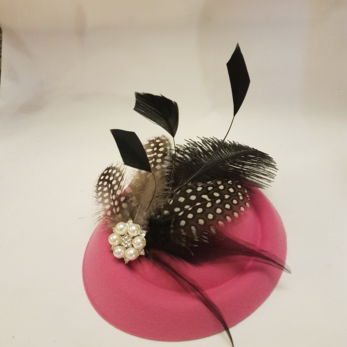 Hot Pink Feather Fascinator: Ascot Kentucky Derby Hat