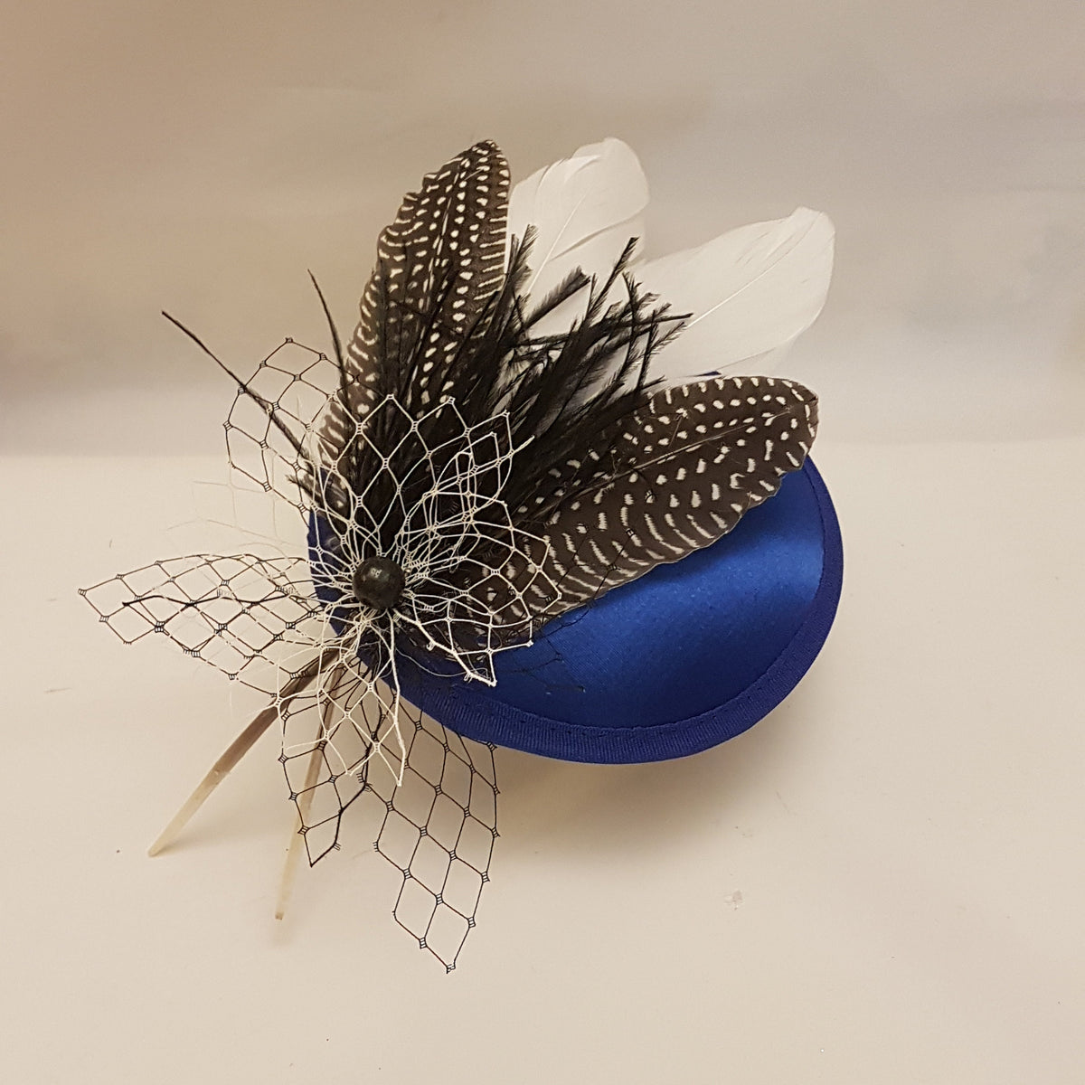 Royal Blue Feather Fascinator: Wedding Ascot Headpiece