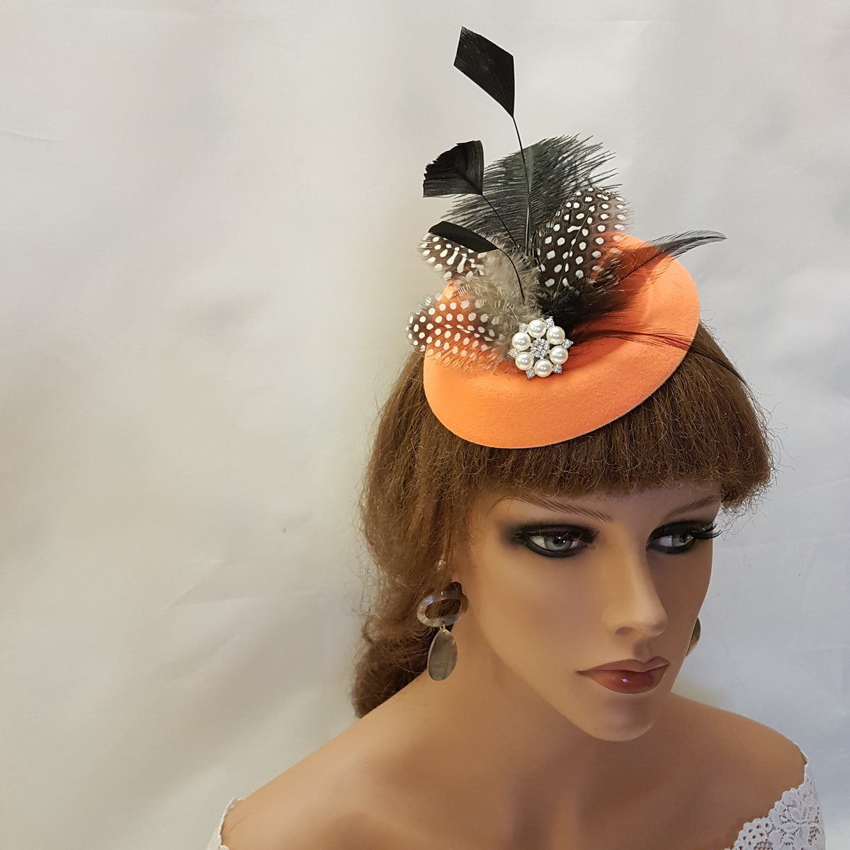 Fascinator hat Blush Pink Hat fascinator #Pink,Blue,Brown,Purple hat with Feathers. Ascot Wedding, Race, Cocktail, Church hat fascinator