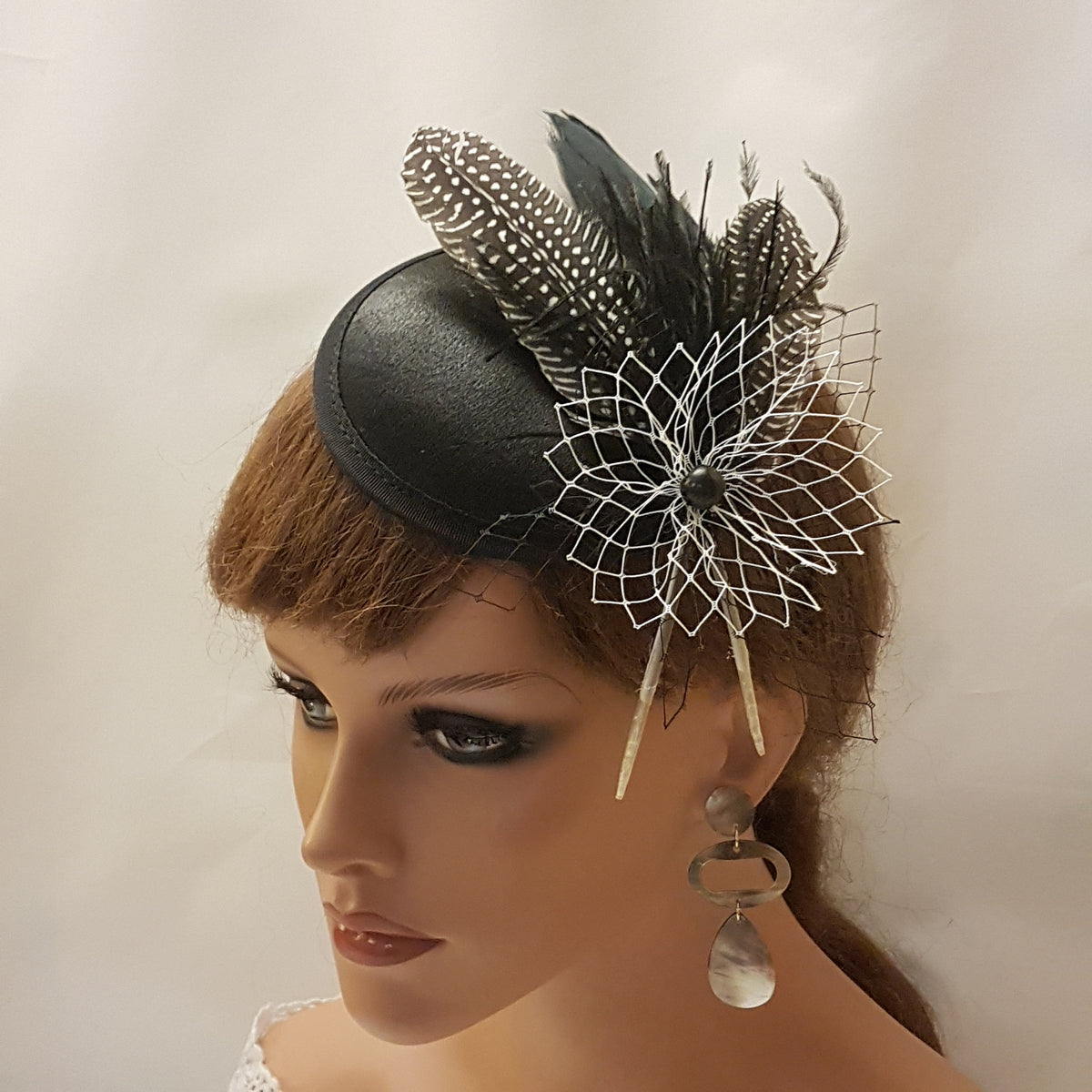 Black Feather Fascinator Hat: Ascot, Tea Party Headpiece