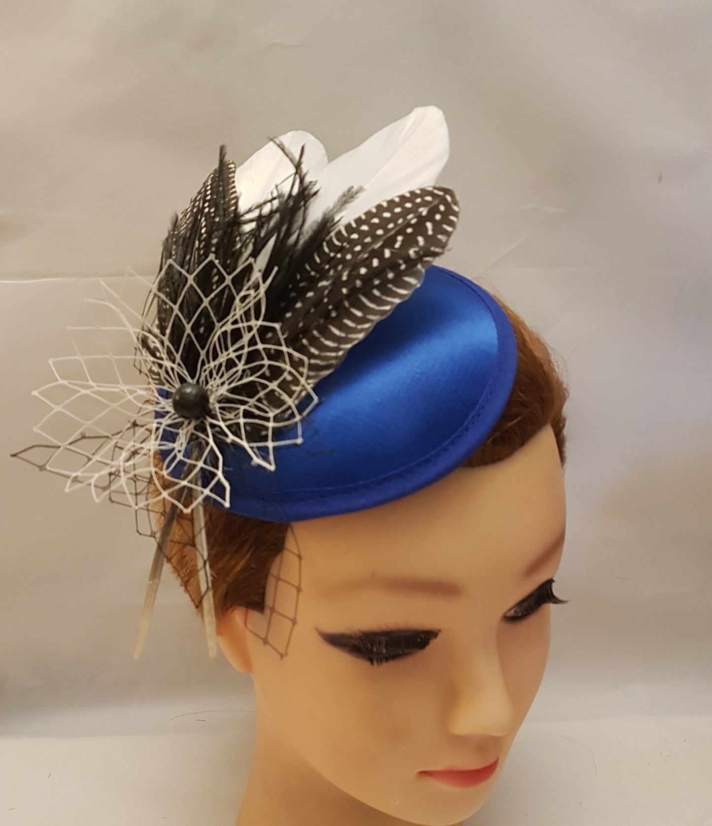 Royal Blue Feather Fascinator: Wedding Ascot Headpiece