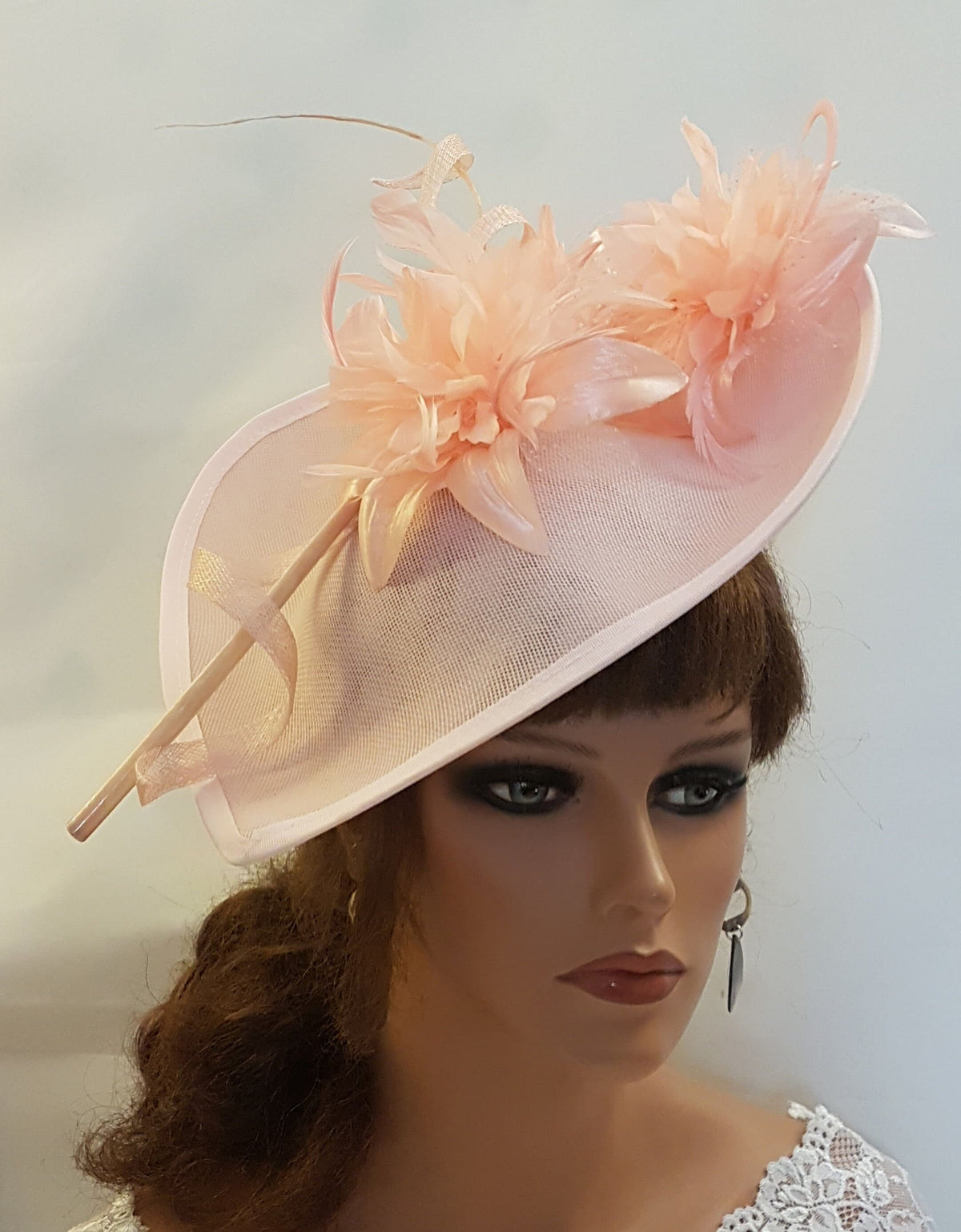 Ivory and pink mother of the bride hat fascinator