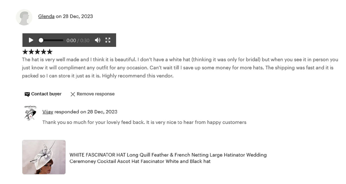 White Fascinator Hat: Quill Feather & French Netting Hatinator for wedding and Race