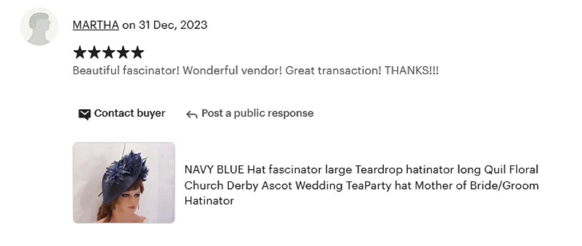 Navy Blue Fascinator: Floral Quill Feather Hatinator, Royal Ascot Hat