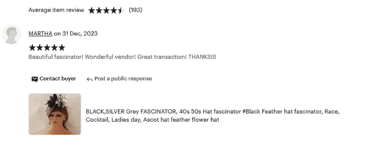 Silver Grey Fascinator Hat: Black Feather Flower, Race Day Ascot