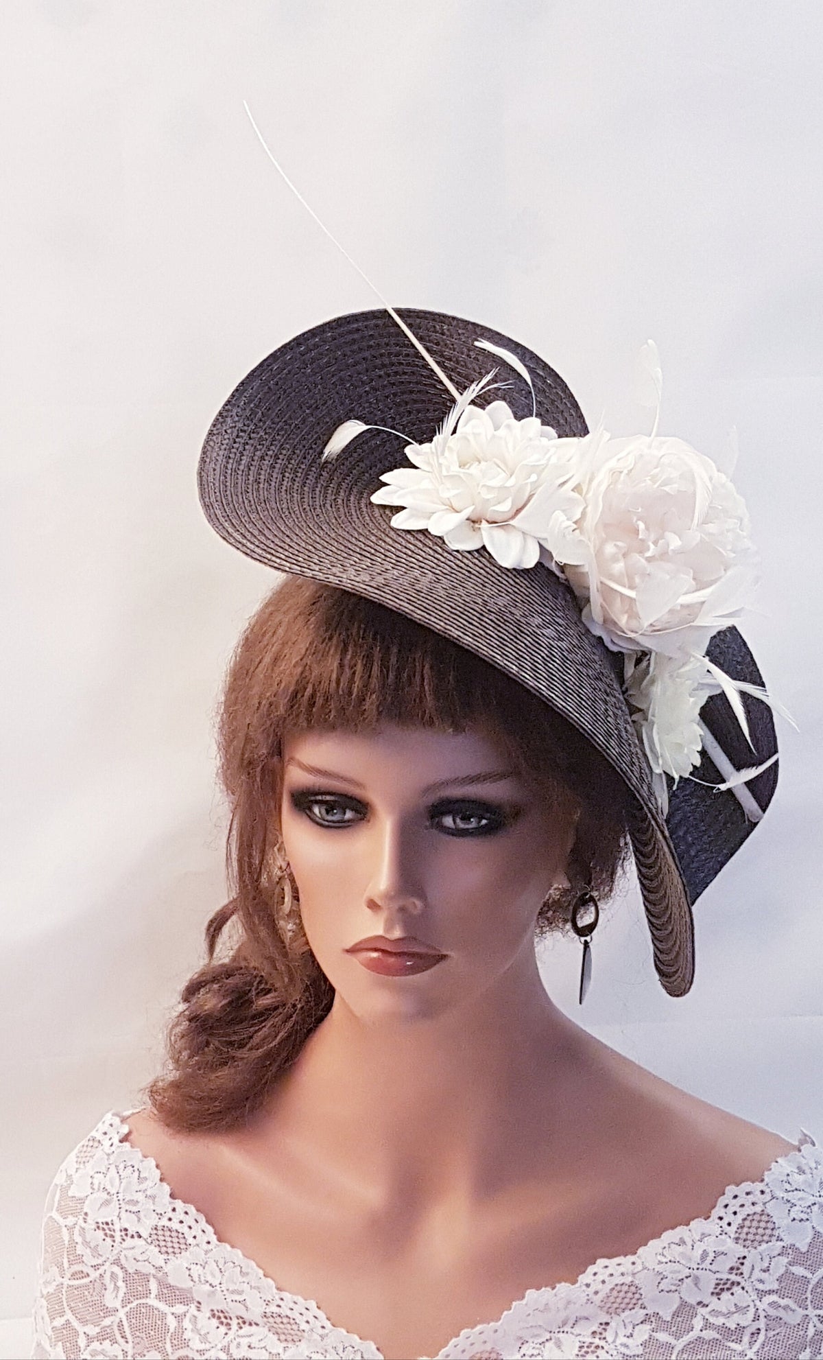 Brown & Ivory Mother of Bride Fascinator: Kentucky Derby ,Ascot,Race wedding headpiece
