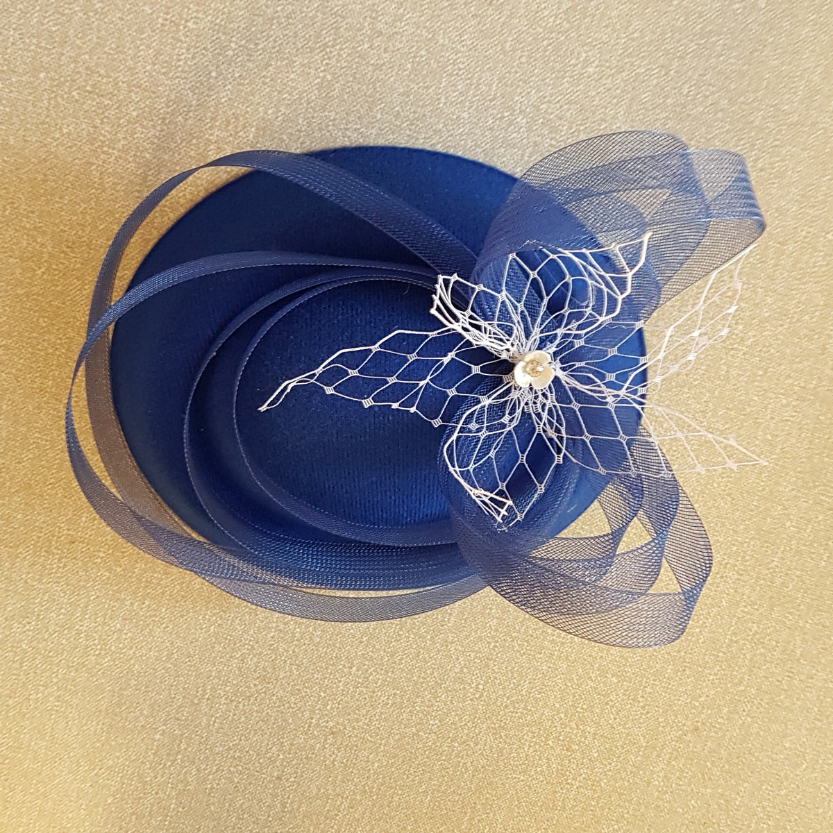 Royal blue Pillbox hat fascinator