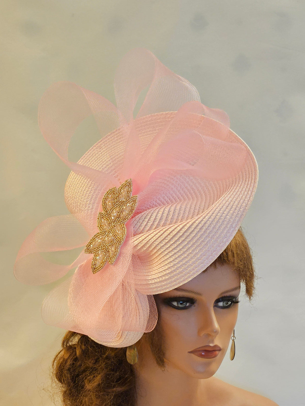 Pink Saucer Hatinator: Crystal Beaded Derby Hat