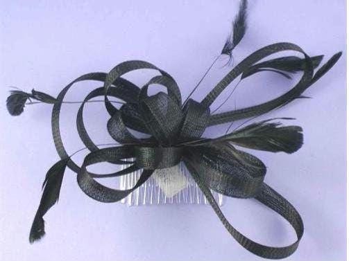 Fascinateur Plume et boucles peigne fascinateur Noir, Crème, Blanc Fascinateur Mariage, Demoiselle d'honneur, cocktail, Course, Bal Peigne Fascinateur