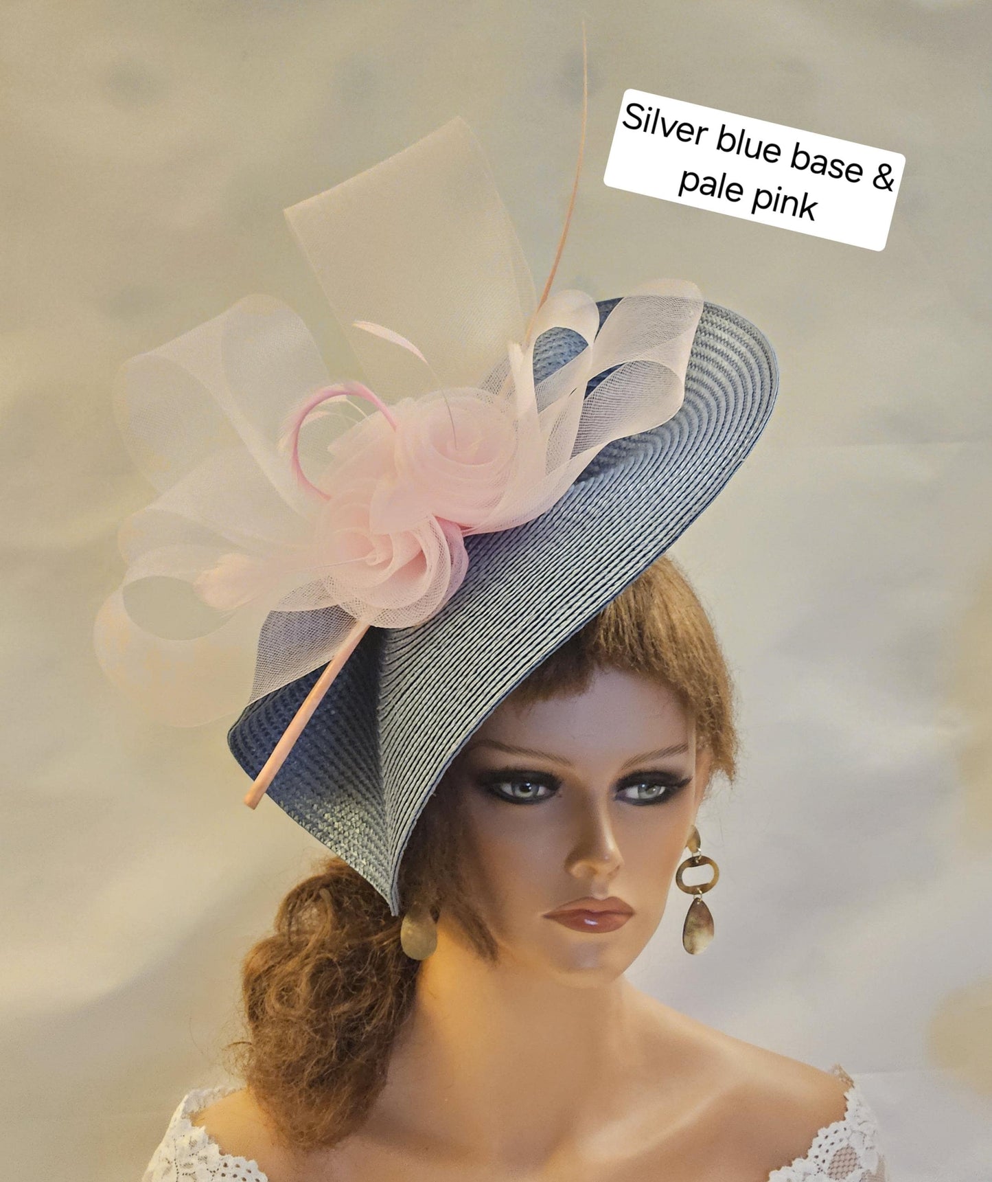 PINK & BLUE MOTHER OF THE BRIDE HAT FASCINATOR. Wedding Headpiece. Derby, Royal Ascot ,Race, Wedding,Tea Party Hat- ELEGANCEHATINATOR