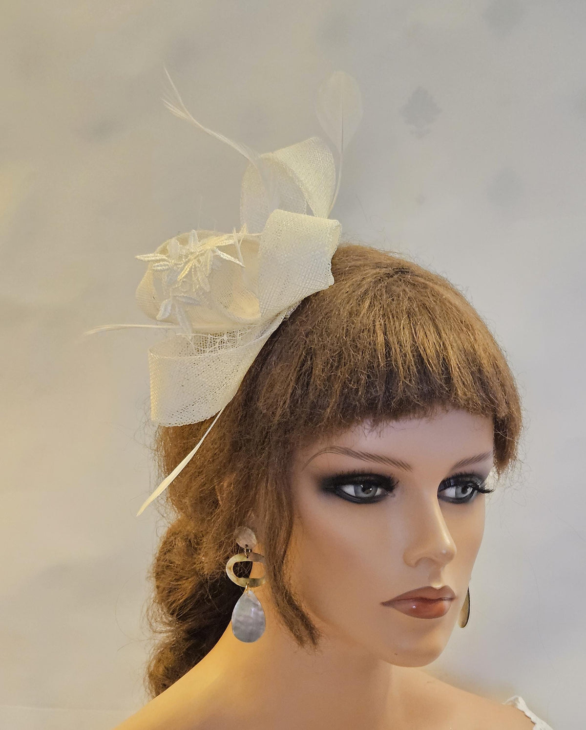 Ivory White or Blush Pink Fascinator: Kentucky Derby Wedding Ascot Hat