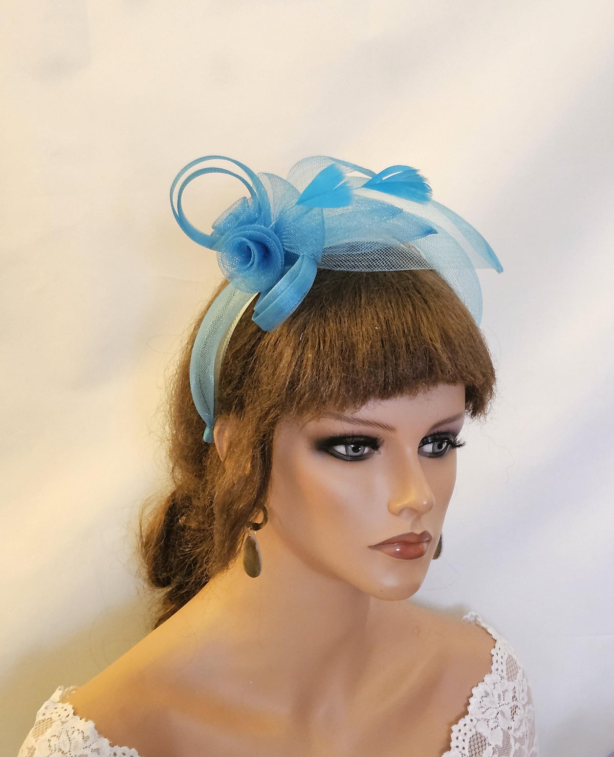 Orange Crinoline Fascinator Headband: Wedding, Race & Tea Party