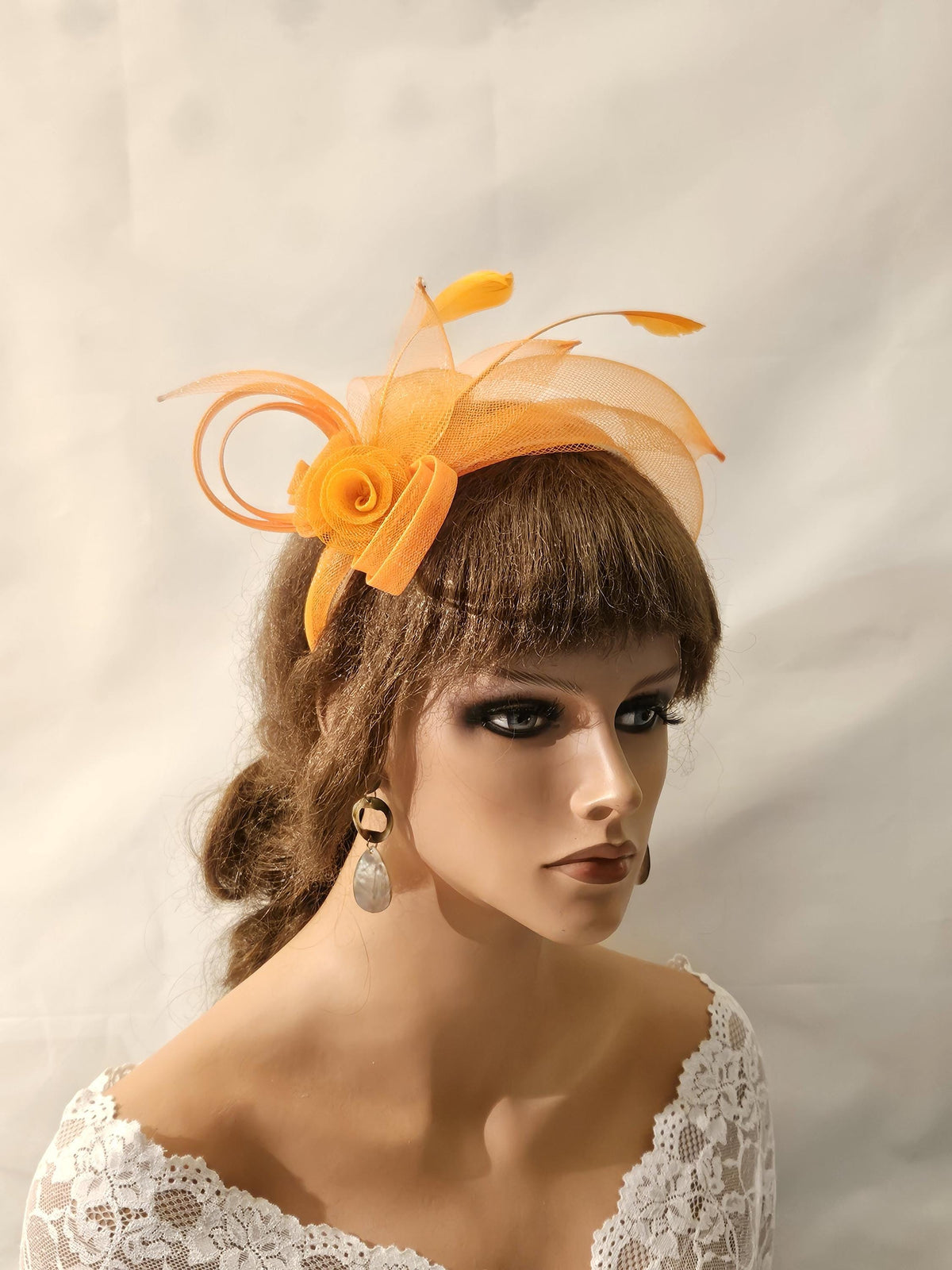 White Crinoline Fascinator Headband: Wedding Guest Races Headwear