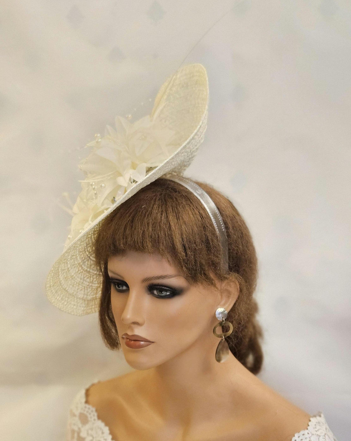 Ivory Quill Feather Fascinator: Wedding Ascot Derby Hat