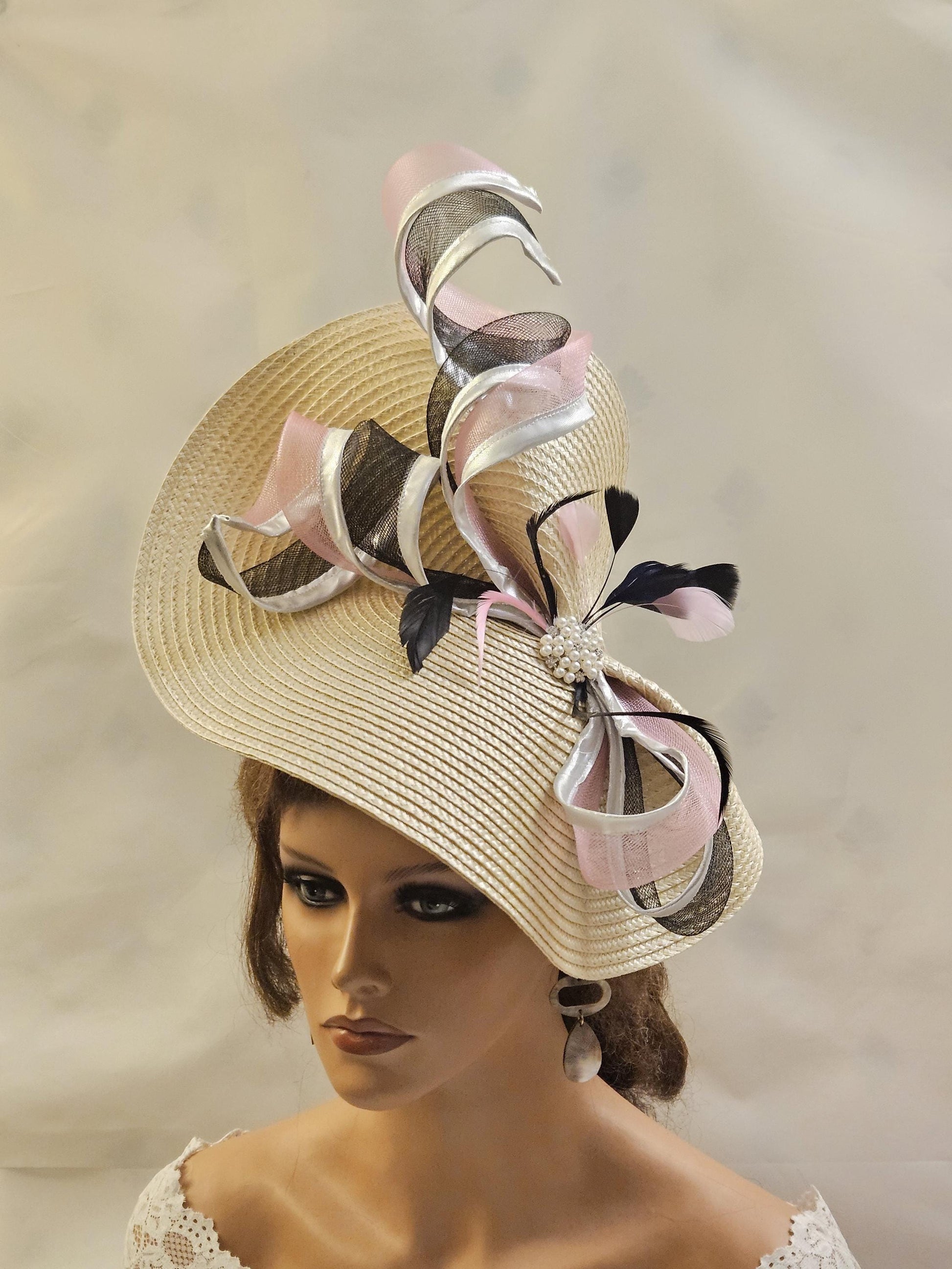 Beige Fascinator  for wedding