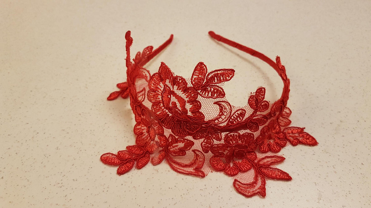 Black Lace Fascinator Headband: Vintage Cocktail Party Headpiece